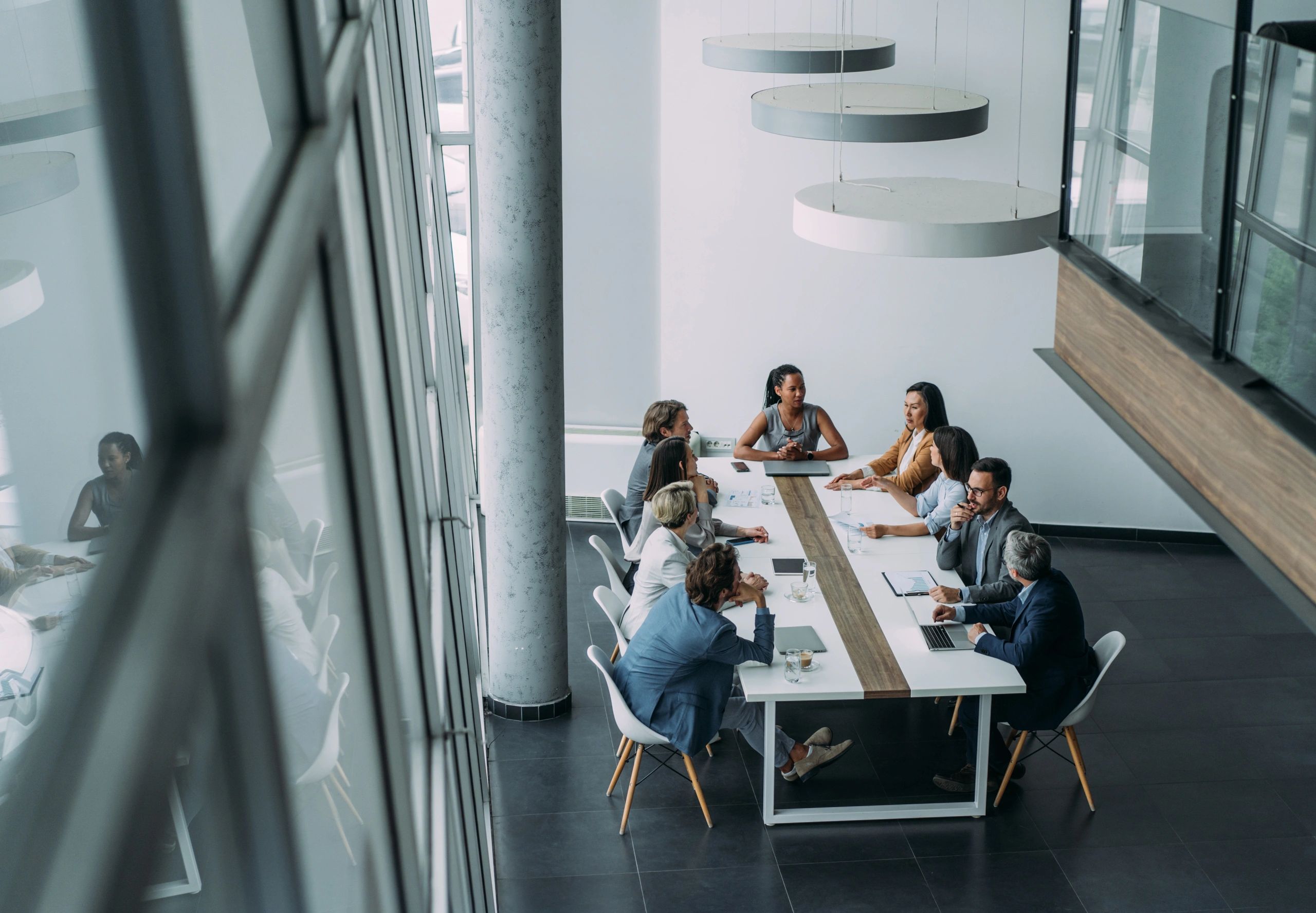 Business team meeting around a conference table