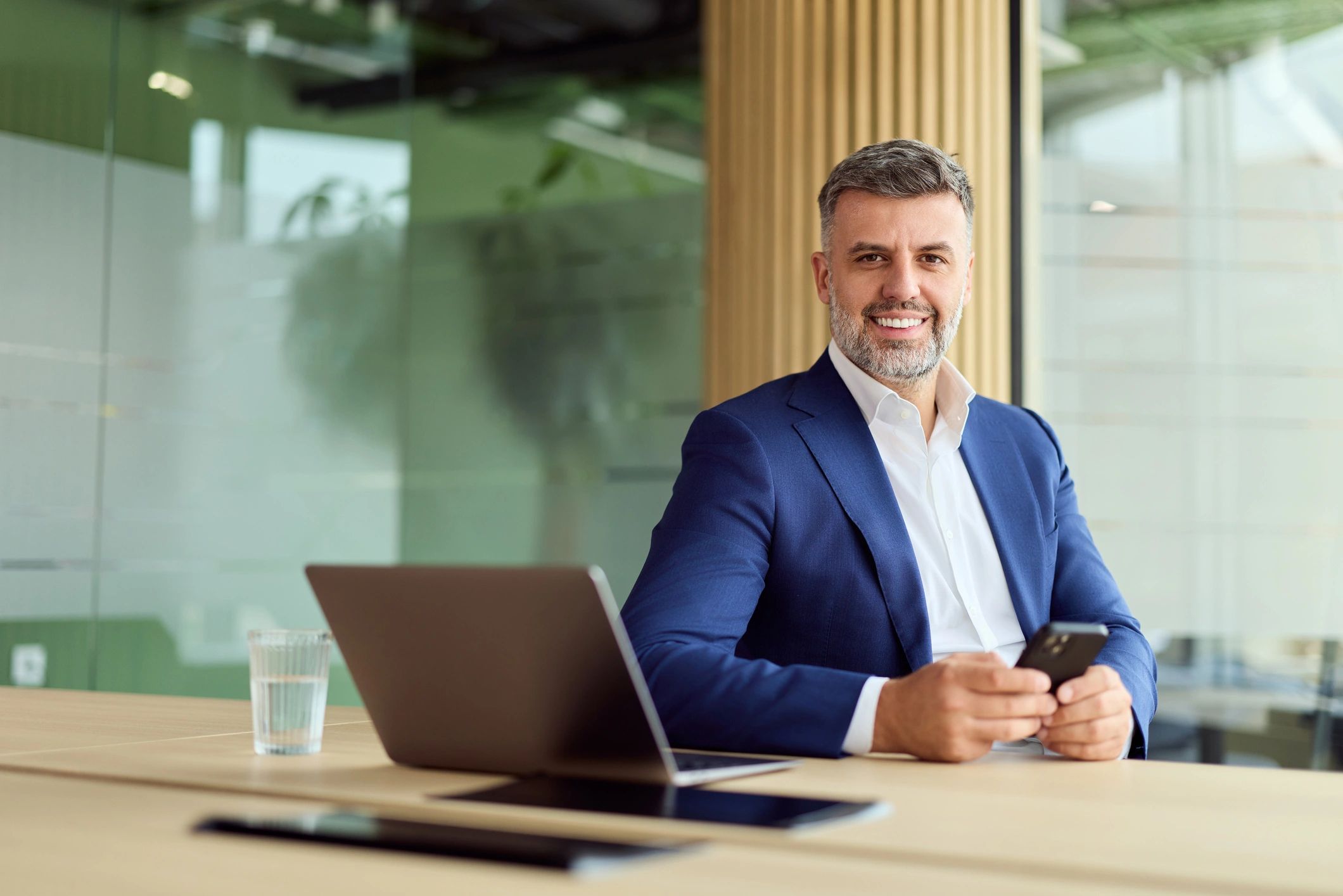 Professional portrait placeholder for testimonial author one